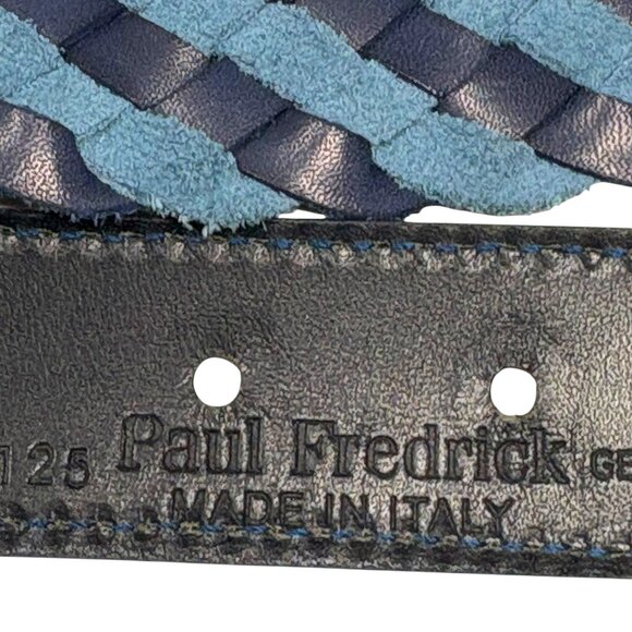 Paul‎ Fredrick Braided Leather Eurometal Buckle Belt Made in Italy - Picture 4 of 7